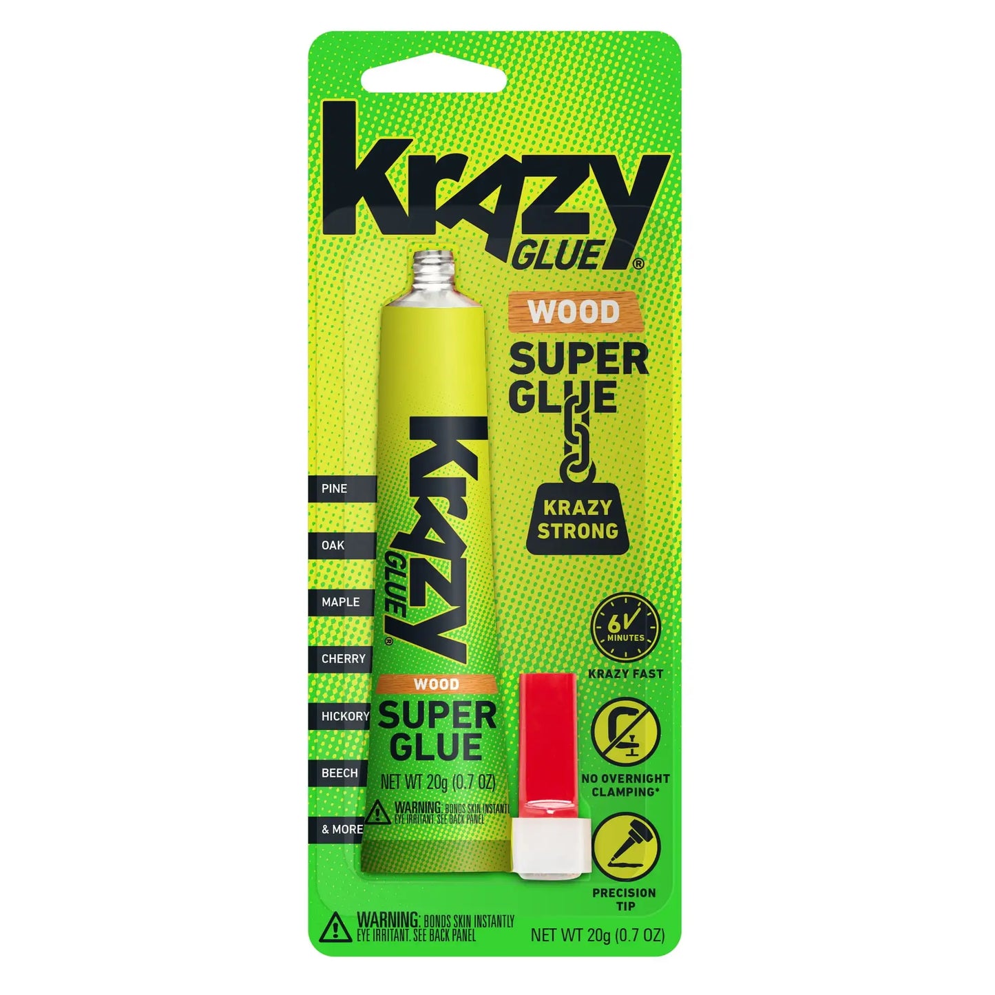 Krazy Glue Pegamento para Madera de Secado Rápido 20 G, 1 Unidad