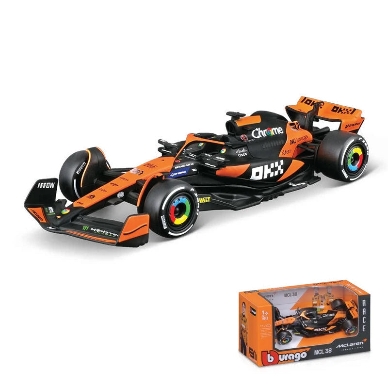 1:43 MCL38 F1 Mclaren 2024 Miami Grand Prix Alloy Car Miniature Diecast Model