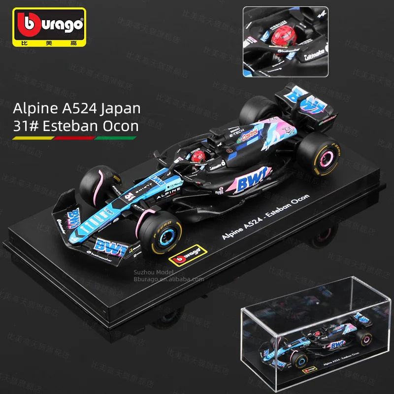 1:43 Alpine F1 Team A524 2024 Alloy Car Miniature Diecast Model