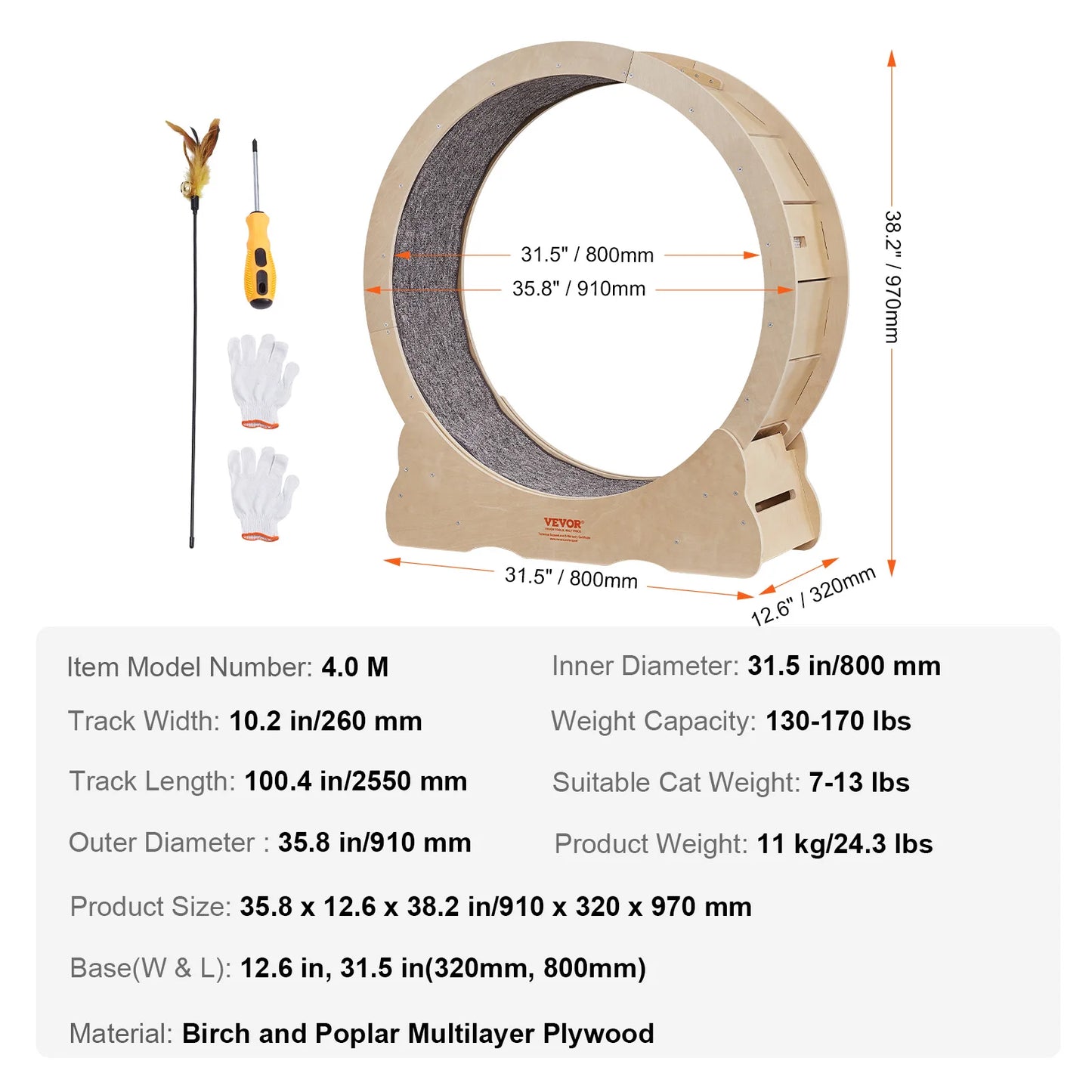 Sleek Cat Exercise Wheel