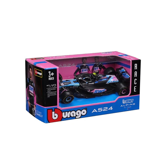 1:43 Alpine F1 Team A524 2024 Alloy Car Miniature Diecast Model