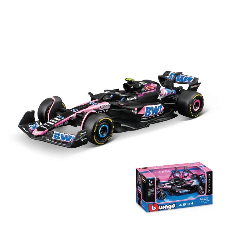 1:43 Alpine F1 Team A524 2024 Alloy Car Miniature Diecast Model