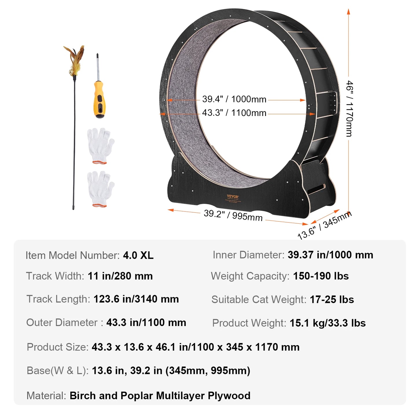Sleek Cat Exercise Wheel