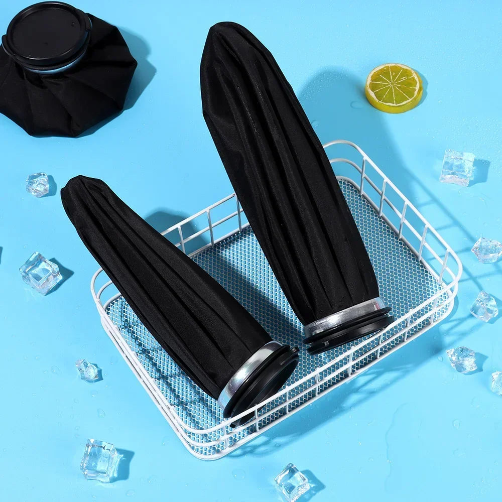 Ice Pack for Injuries Reusable, Ice Bags Hot Water Bag for Hot & Cold Therapy and Pain Relief with Cover,No-Leak Elastic Ice Bag