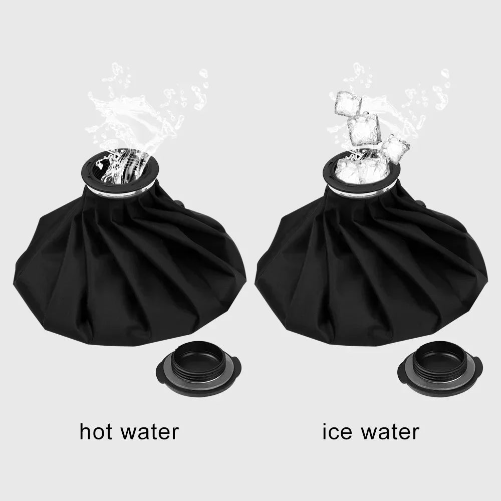 Ice Pack for Injuries Reusable, Ice Bags Hot Water Bag for Hot & Cold Therapy and Pain Relief with Cover,No-Leak Elastic Ice Bag