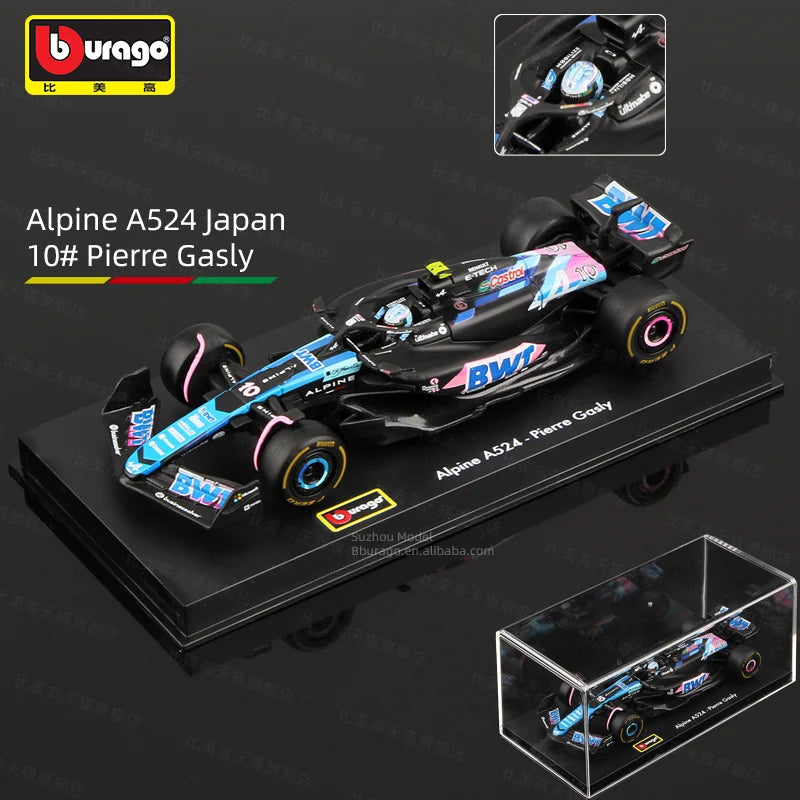 1:43 Alpine F1 Team A524 2024 Alloy Car Miniature Diecast Model