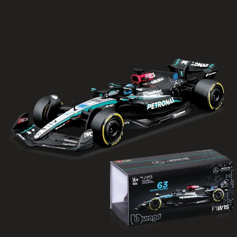 1:43 Mercedes-AMG F1 W15 E Performance 2024 Alloy Car Miniature Diecast