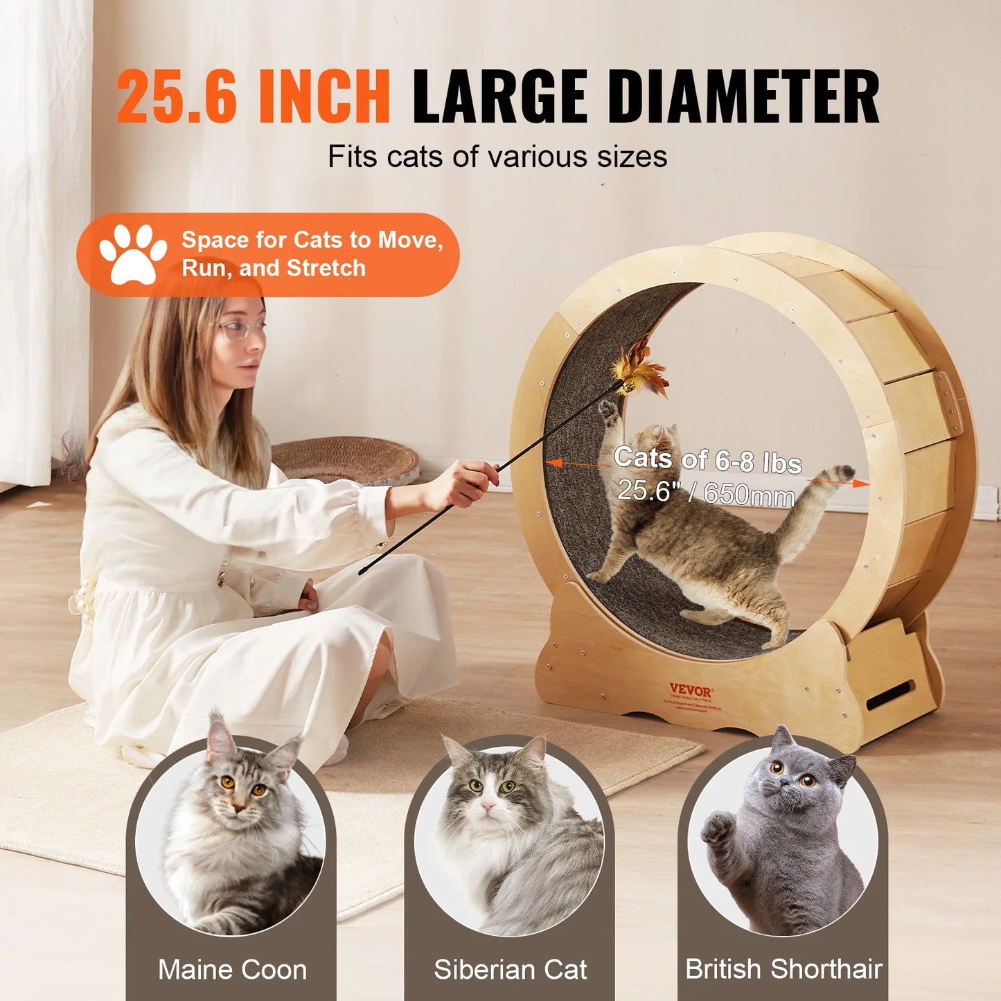 Sleek Cat Exercise Wheel