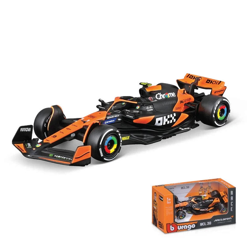 1:43 MCL38 F1 Mclaren 2024 Miami Grand Prix Alloy Car Miniature Diecast Model